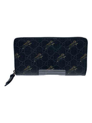 【中古】GUCCI◆長サイフ_GGスプリーム_タイガープリント/PVC/BLK/総柄/メンズ【服飾雑貨他】 【中古】GUCCI◆長サイフ_GGスプリーム_タイガープリント/PVC/BLK/総柄/メンズ【服飾雑貨他】