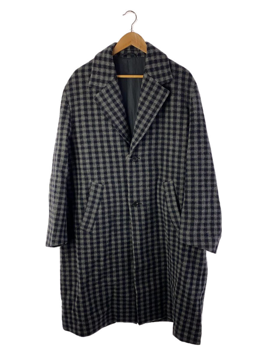 【中古】UNIVERSAL PRODUCTS◆チェスターコート/2/ウール/NVY/チェック/223-60702/Plaid Wool Chester Coat/カシ【メンズウェア】