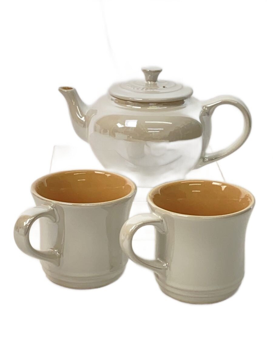 【中古】LE CREUSET◆洋食器その他/3点セット/WHT/910296-00/ルクルーゼ/ミルキーホワイト/ティーポット【キッチン用品】