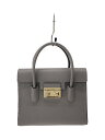 【中古】FURLA◆ショルダーバッグ/レザー/GRY【バッグ】