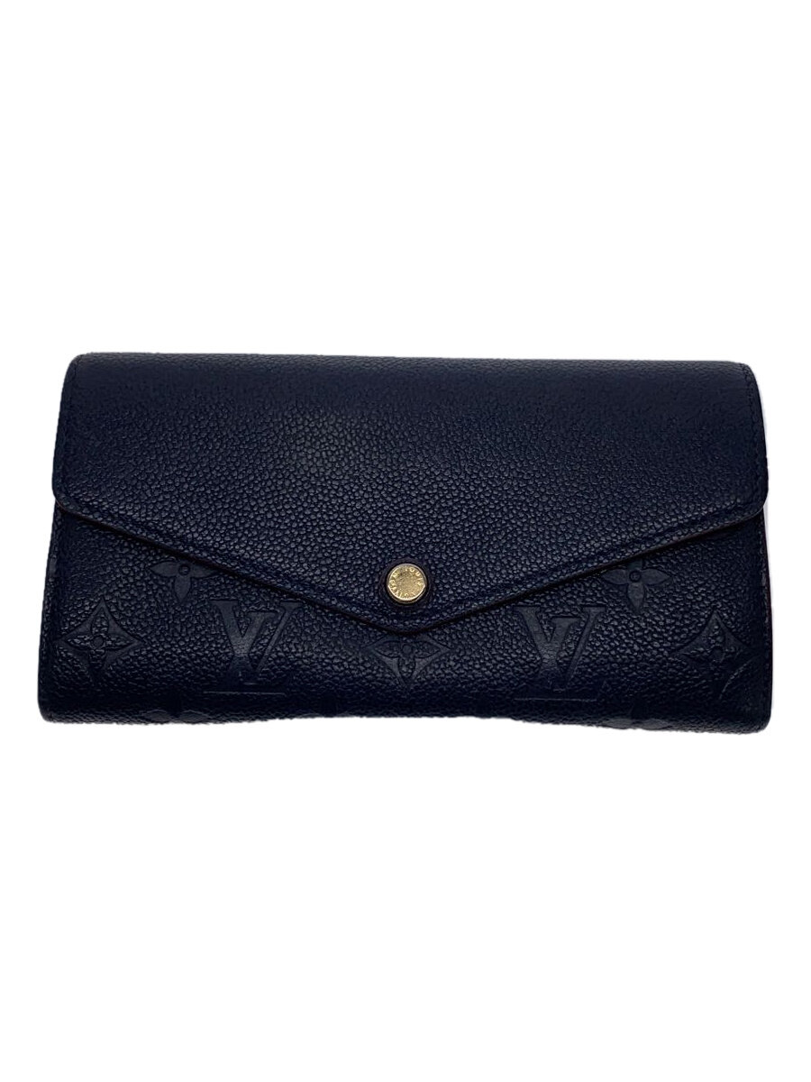 【中古】LOUIS VUITTON◆ポルト・フォイユ・サラ_モノグラム・アンプラント_NVY/牛革/NVY/総柄/レディース【服飾雑貨他】