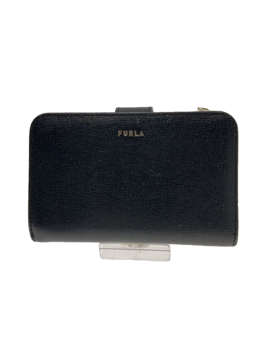 【中古】FURLA◆2つ折り財布/--/ブラック/レディース【服飾雑貨他】