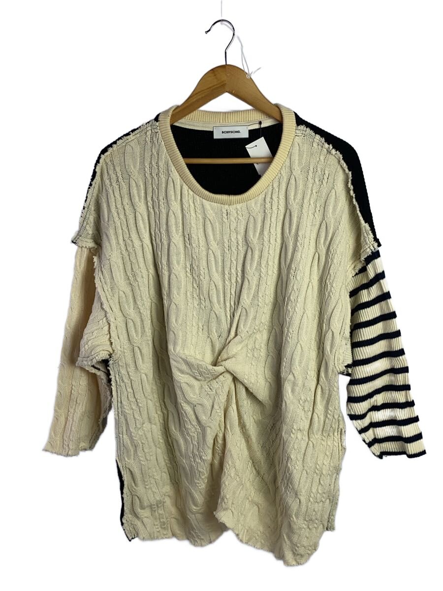 【中古】bodysong.◆ニット・セーター(薄手)/--/コットン/WHT/BS-14908【メンズウェ...