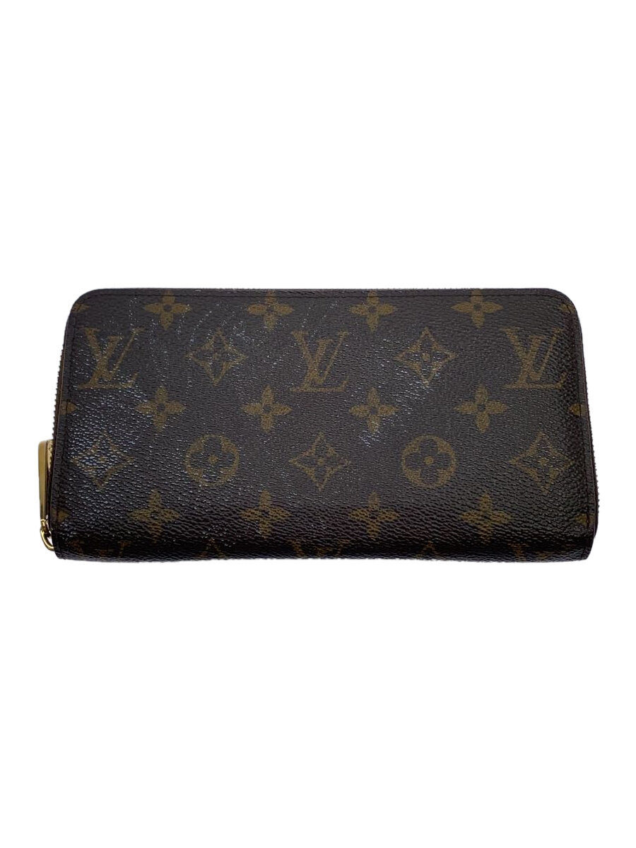 【中古】LOUIS VUITTON◆2)ジッピー・ウォレット_モノグラム・キャンバス_BRW_フューシャ/PVC/BRW/レディース【服飾雑貨他】