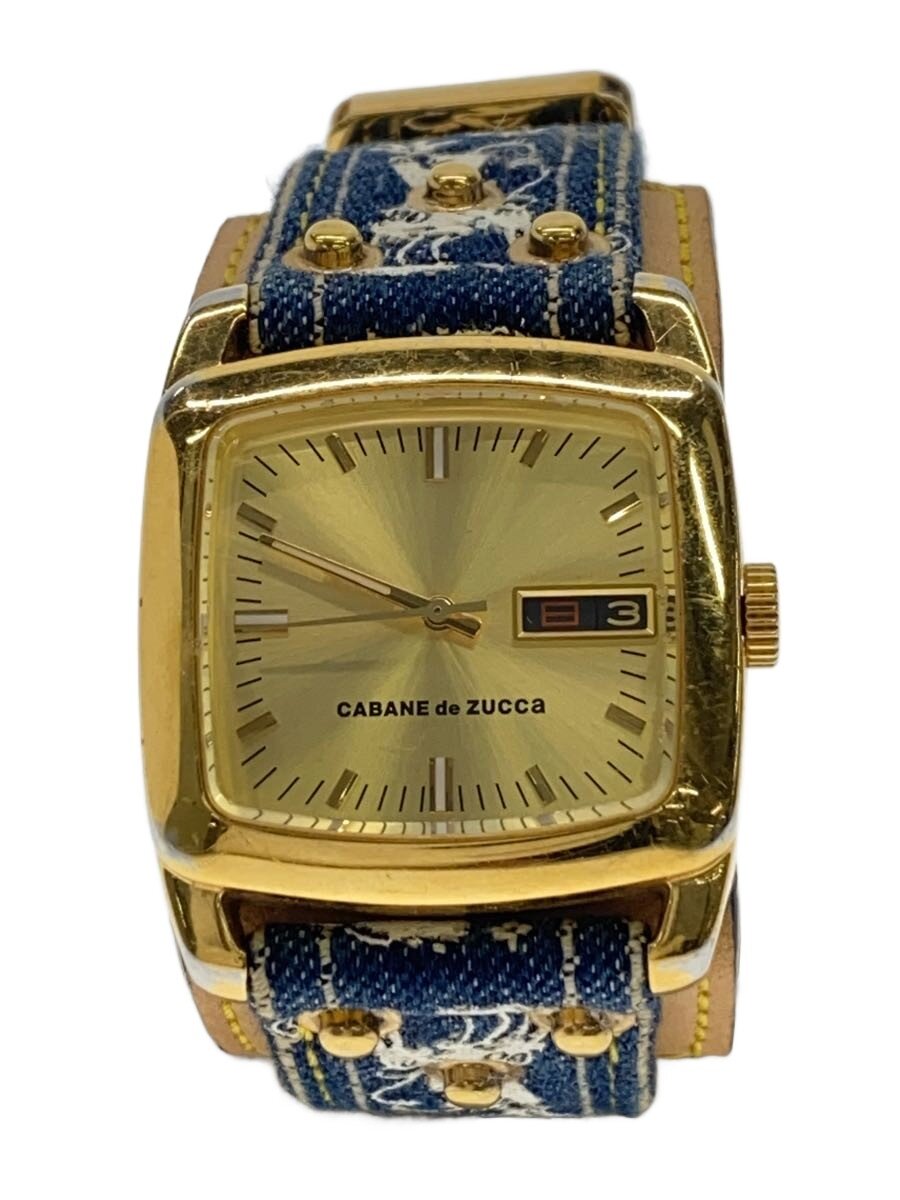 【中古】CABANE de ZUCCa◆腕時計/アナログ/GLD/BLU【服飾雑貨他】