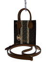 【中古】MICHAEL KORS◆ハンドバッグ/PVC/BRW/モノグラム/35F2GM9C0B/ショルダーストラップ付属【バッグ】