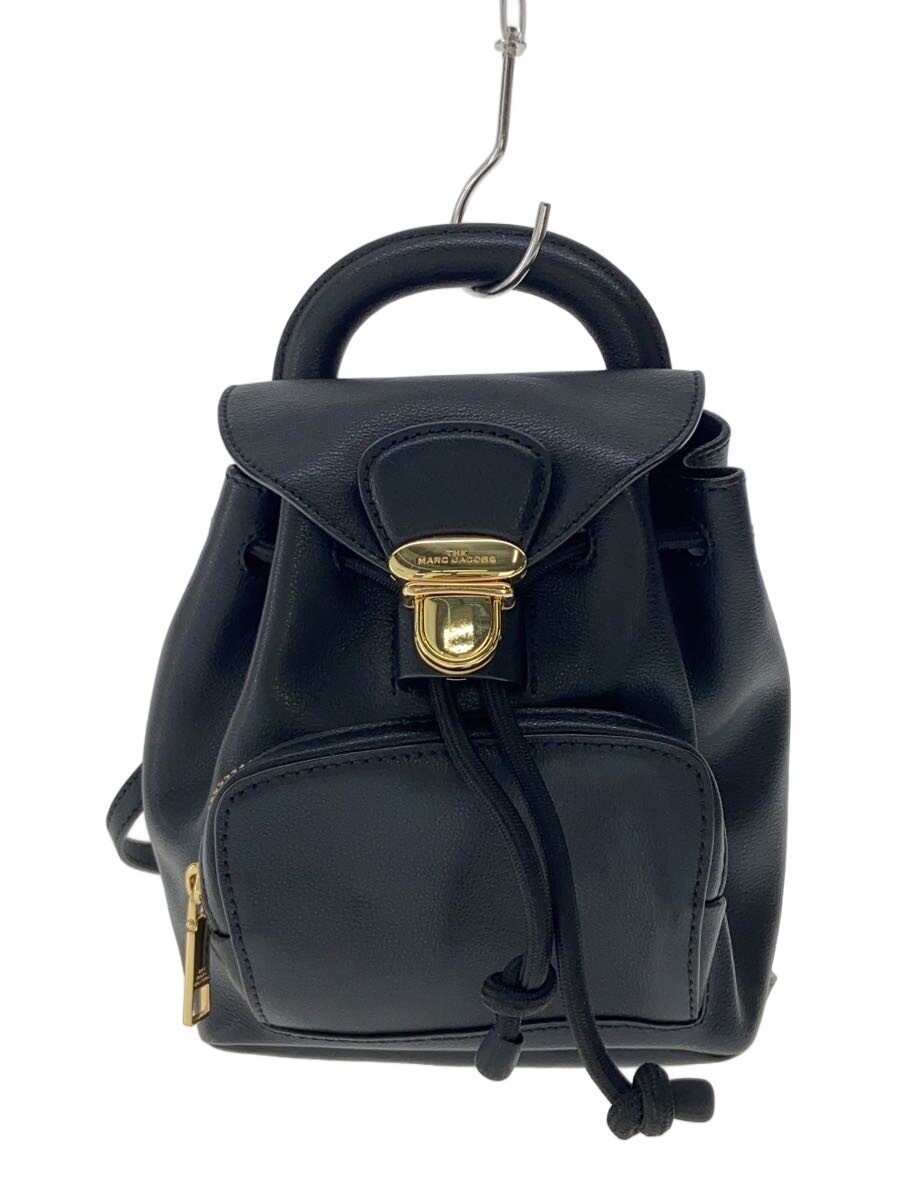 MARC JACOBS - 【中古】MARC JACOBS◆リュック/レザー/BUBBLE BACKPACK/BLK/無地【バッグ】