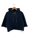 【中古】LOUIS VUITTON◆3Dモノグラムパーカー/XS/ネイビー/FJST12HFX/3Dモノグラムフーディー【レディースウェア】