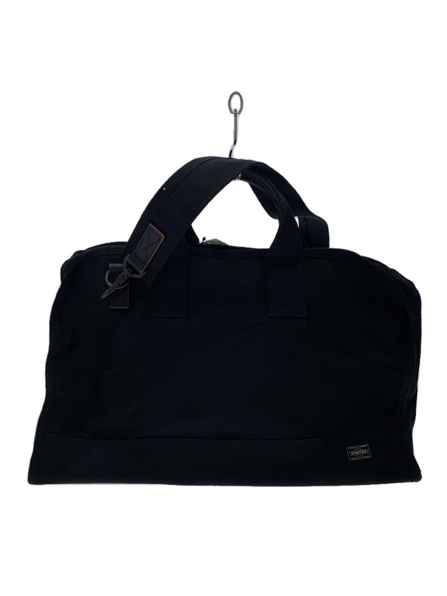 【中古】PORTER◆ボストンバッグ/キャンバス/ブラック/ブランドタグ【バッグ】