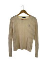 【中古】POLO RALPH LAUREN◆ニット・セーター(薄手)/L/コットン/CRM//【メンズウェア】