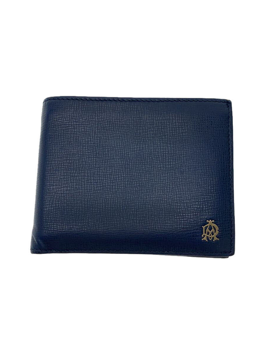 【中古】dunhill◆2つ折り財布/レザー/NVY/無地/メンズ【服飾雑貨他】