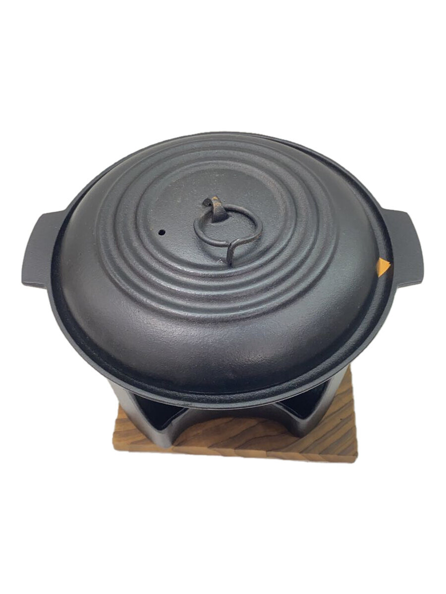 【中古】南部鉄器◆陶板焼+コンロ_2点セット/BLK【キッチン用品】