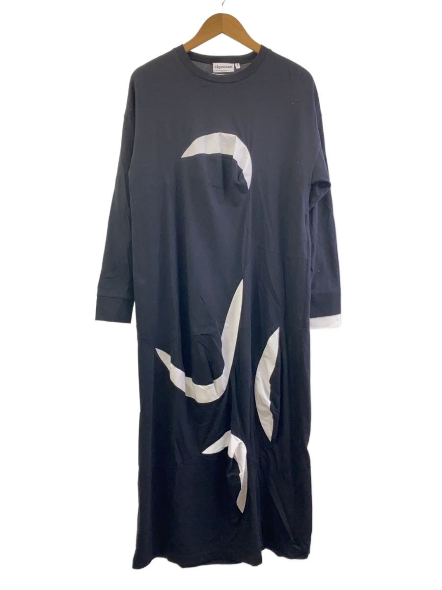 nagonstans◆curvey docking dress/S/コットン/ブラック/470IS883-0601