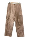 【中古】COMME des GARCONS HOMME◆ストレートパンツ/S/コットン/ベージュ/ストライプ/hp 020355【メンズウェア】