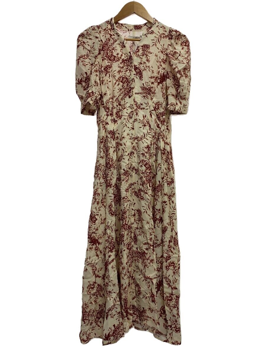 【中古】COEL◆コエル/半袖ワンピース/38/レーヨン/WHT/181208004/オフホワイト/花柄/パフスリーブ【レディースウェア】