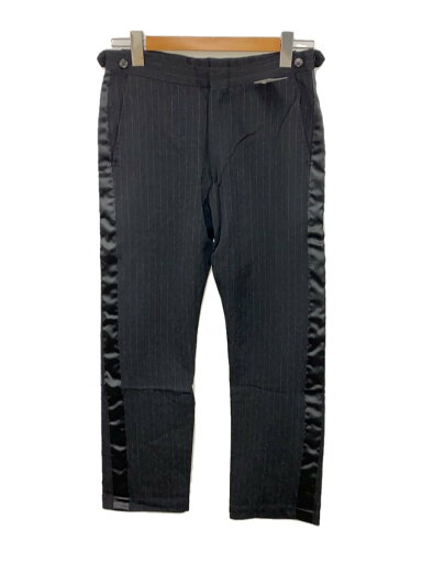 【中古】COMME des GARCONS HOMME PLUS◆AD2002/縮絨パンツ/スラックスパンツ/S/ウール/BLK/ストライプ/PG-P039【メンズウェア】 【中古】COMME des GARCONS HOMME PLUS◆AD2002/縮絨パンツ/スラックスパンツ/S/ウール/BLK/ストライプ/PG-P039【メンズウェア】