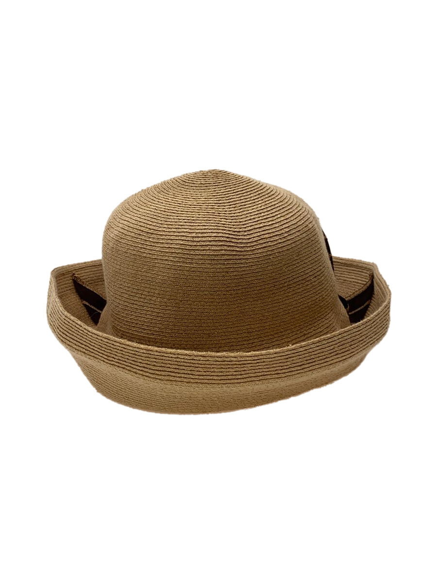 【中古】Athena New York◆ストローハット/--/ポリエステル/BEG/無地/レディース【服飾雑貨他】