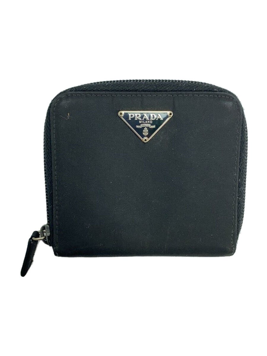 【中古】PRADA◆2つ折り財布/--/BLK/レ�