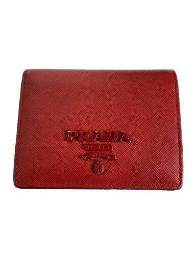 【中古】PRADA◆2つ折り財布/レザー/RED/レディース//【服飾雑貨他】 【中古】PRADA◆2つ折り財布/レザー/RED/レディース//【服飾雑貨他】