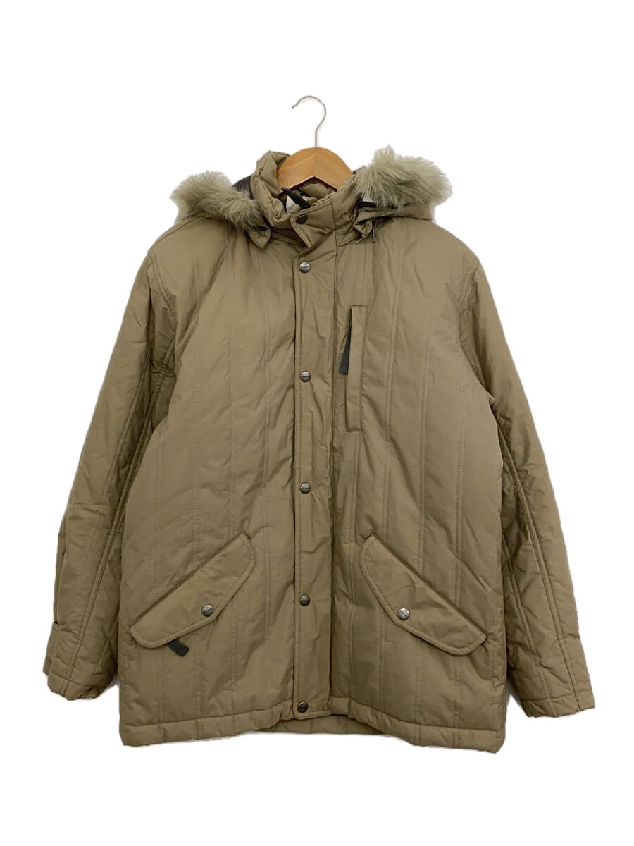 【中古】DESCENTE◆ダウンジャケット/M/ナイロン/ベージュ/DWN-4102【メンズウェア】