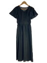 【中古】DRESSTERIOR◆フレアスリーブウエストシャーリングワンピース/Vネック/袖コンシャス/38/BLK/無地/085-58034【レディースウェア】(4)