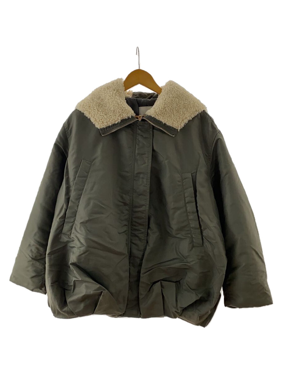 【中古】CLANE◆23AW/BALLOON DESIGN HOODED N3B/ブルゾン/1/ナイロン/KHK/汚れ有【レディースウェア】