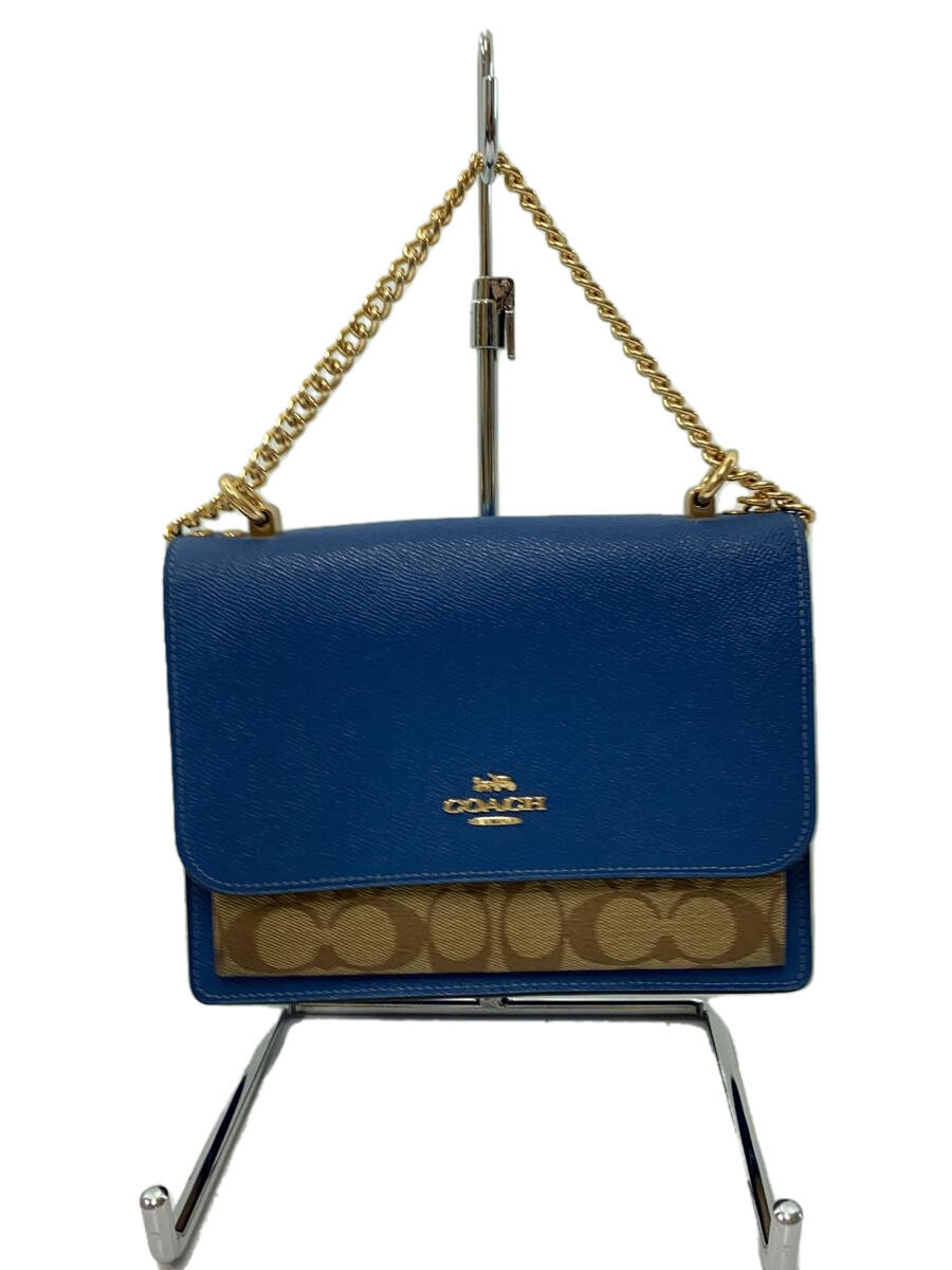 【中古】COACH◆Klare Crossbody/クレアチェーンレザーショルダーバッグ/BLU/A2081-91019【バッグ】