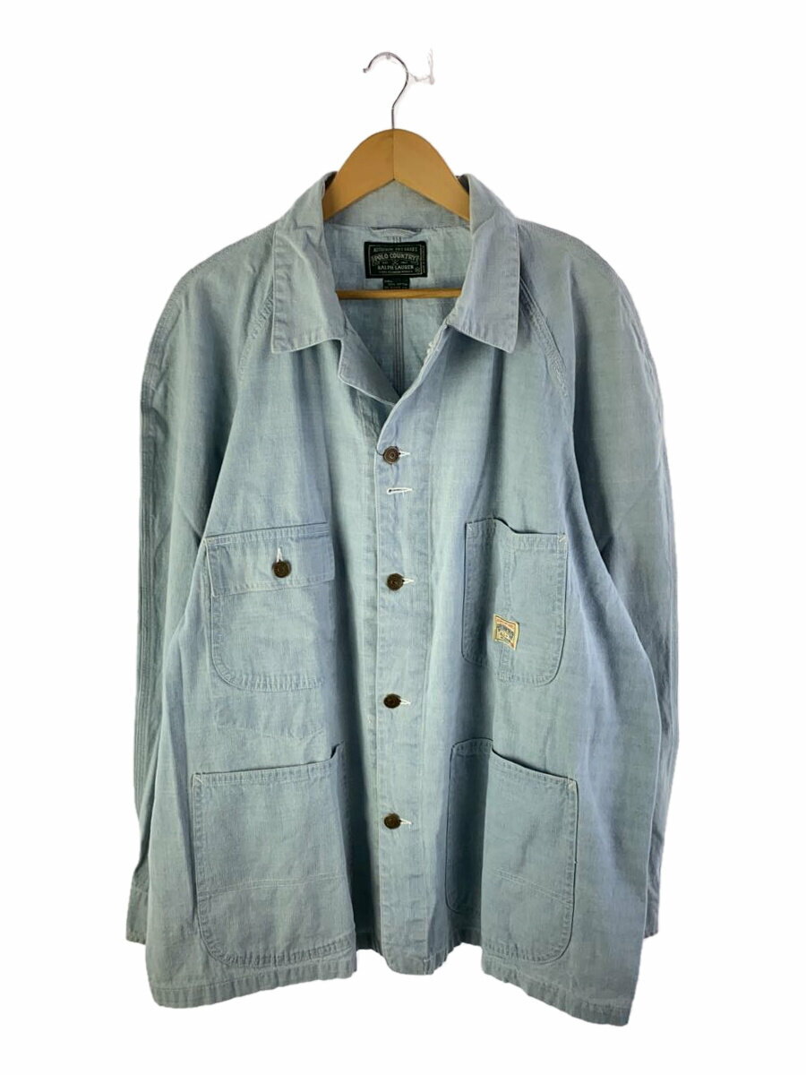 【中古】RALPH LAUREN◆POLO COUNTRY/ヒッコリーカバーオール/XL/コットン/IDG/ストライプ【メンズウェア】