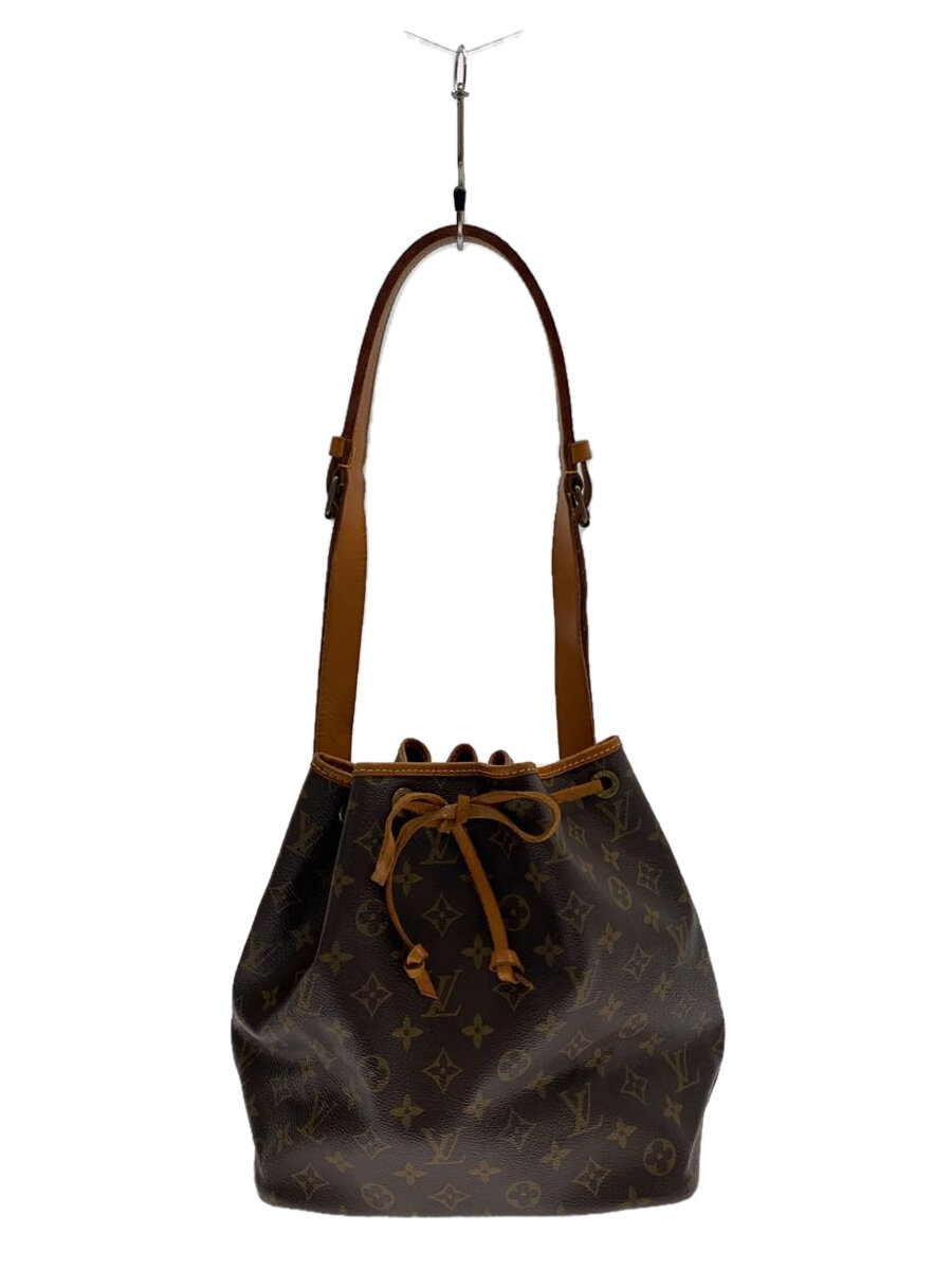 【中古】LOUIS VUITTON◆1)プチ・ノエ_モノグラム・キャンバス_BRW/PVC/ブラウン【バッグ】