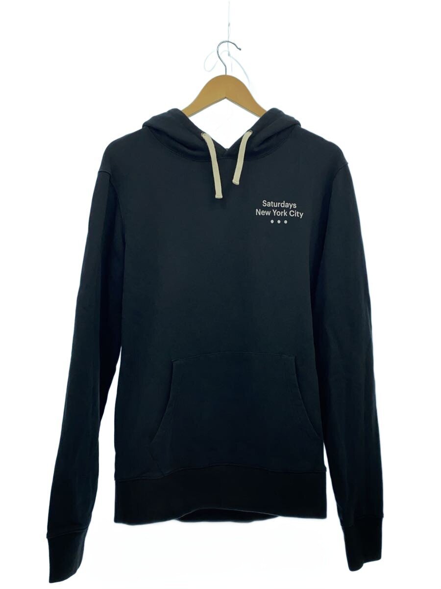【中古】Saturdays NYC(SATURDAYS SURF NYC)◆パーカー/M/コットン/BLK/プリント【メンズウェア】
