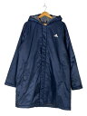 【中古】adidas◆ベンチコート/M/ネイビー/無地/フーディ【スポーツ】