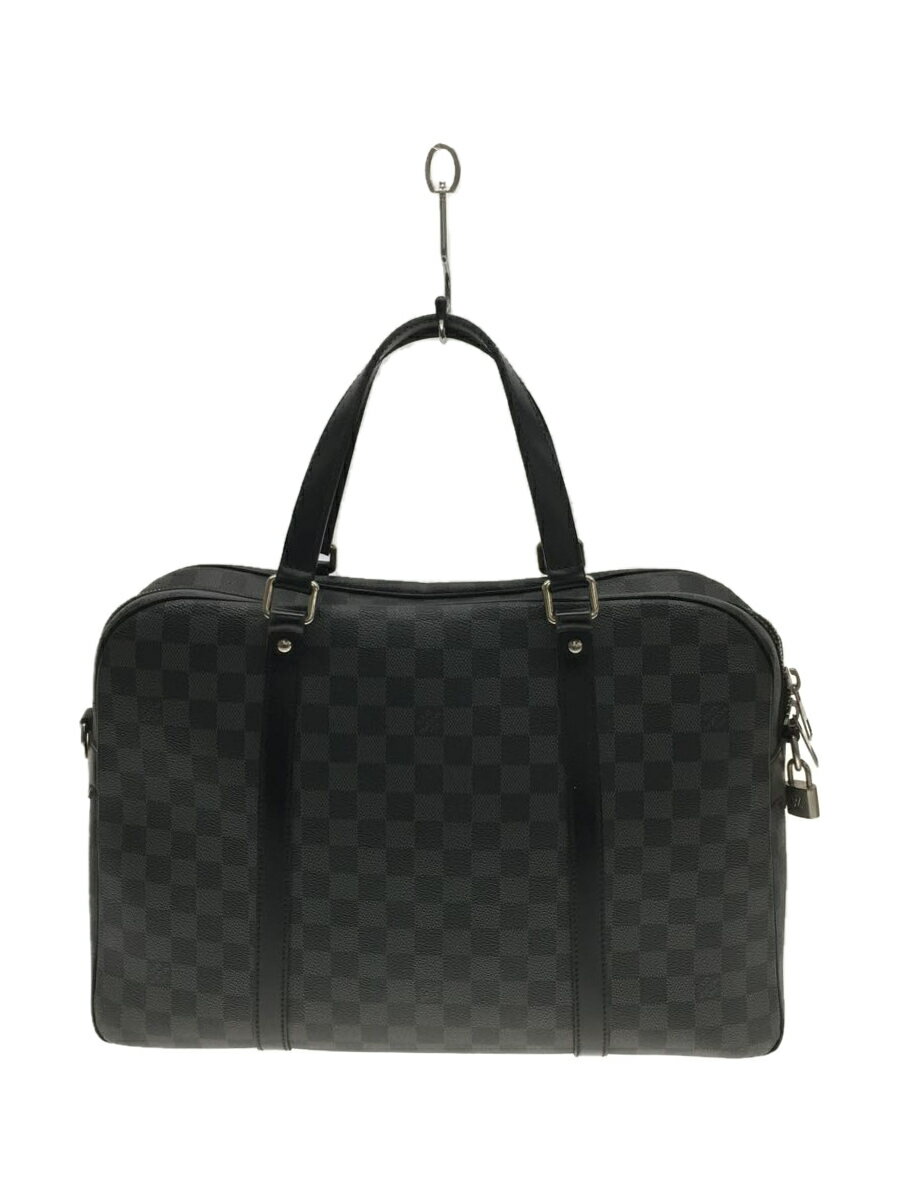 【中古】LOUIS VUITTON◆ヨーン_ダミエ・グラフィット_BLK/PVC/BLK【バッグ】