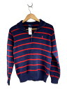 【中古】POLO RALPH LAUREN◆ハーフジップニットポロ/ニット・セーター(薄手)/L/コットン/NVY/ボーダー【レディースウェア】(4)