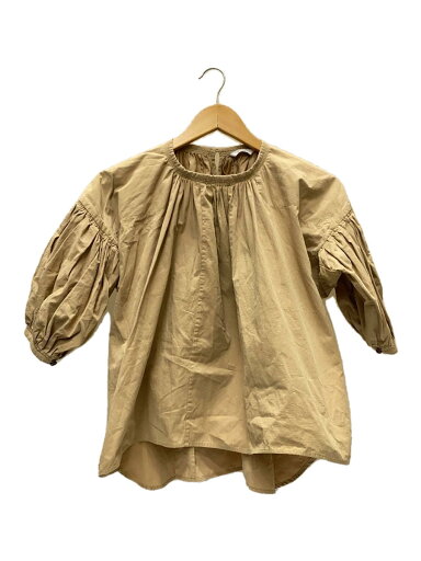 【中古】CLANE◆半袖ブラウス/1/コットン/BEG/無地【レディースウェア】 【中古】CLANE◆半袖ブラウス/1/コットン/BEG/無地【レディースウェア】