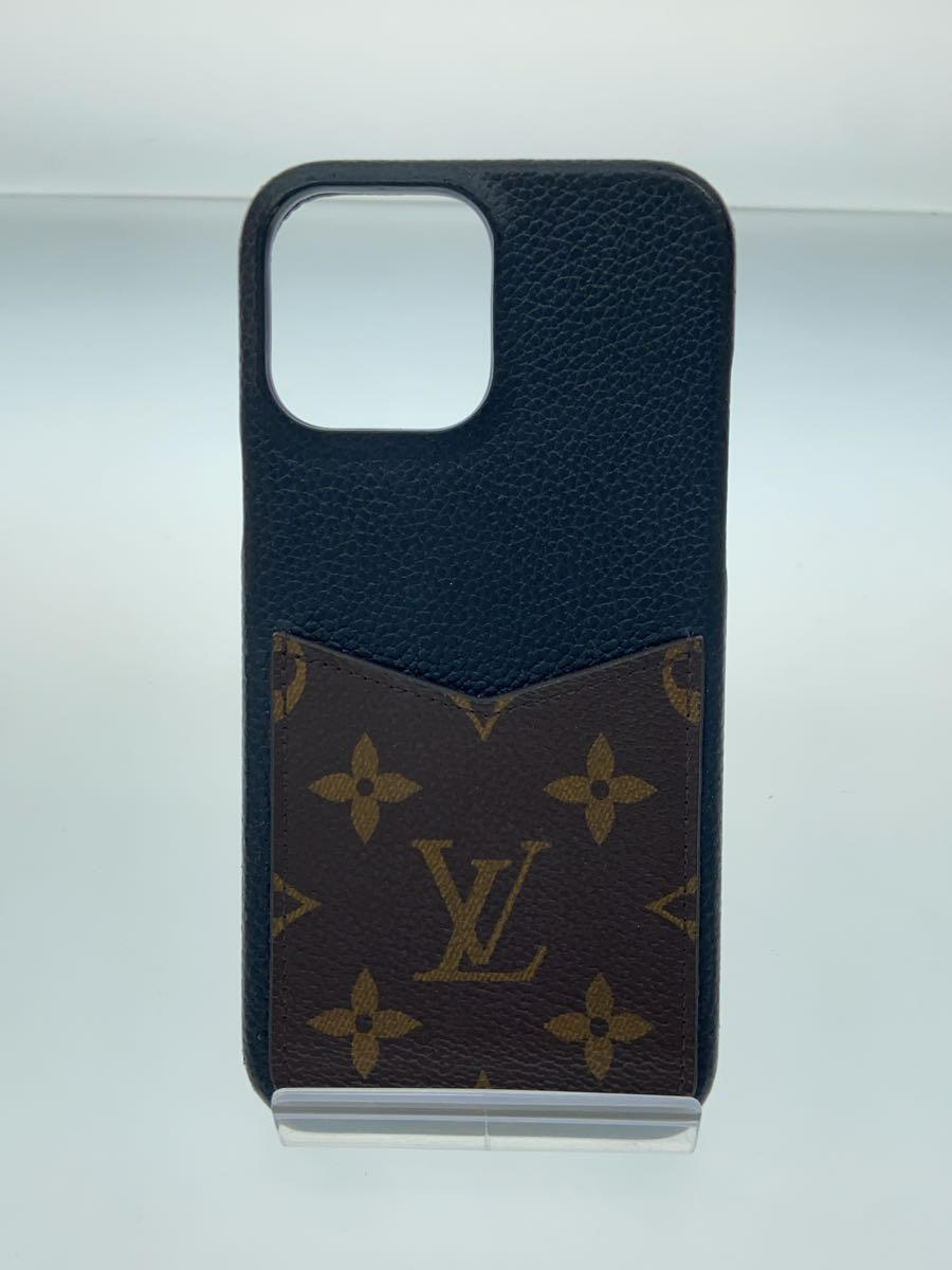 【中古】LOUIS VUITTON◆iPhone・バンパー13PRO_モノグラム・マカサー/--/BRW/モノグラム/メンズ【服飾雑貨他】