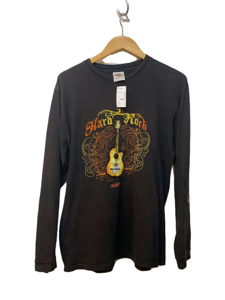 【中古】HARD ROCK CAFE◆00s/アームプリント/LS T-Shirt/長袖Tシャツ/M/コットン/BLK【メンズウェア】