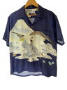 【中古】SUN SURF SPECIAL EDITION◆一富士二鷹三茄子 EAGLE&Mt.FUJI/アロハシャツ/L/シルク/NVY/SS38850【メンズウェア】(4)