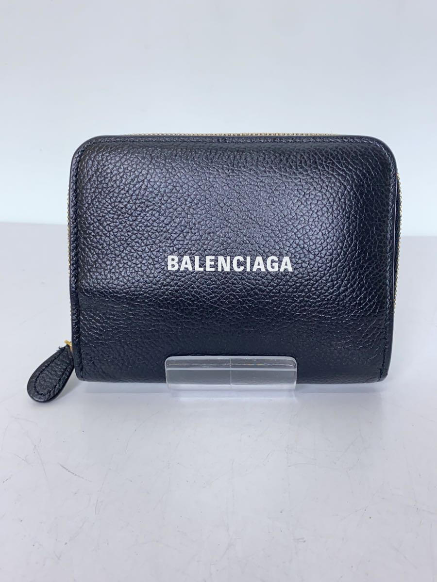 【中古】BALENCIAGA◆2つ折り財布/レザ