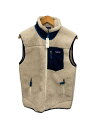 【中古】patagonia◆フリースベスト/S/ポリエステル/IVO/無地/STY23048FA19【メンズウェア】