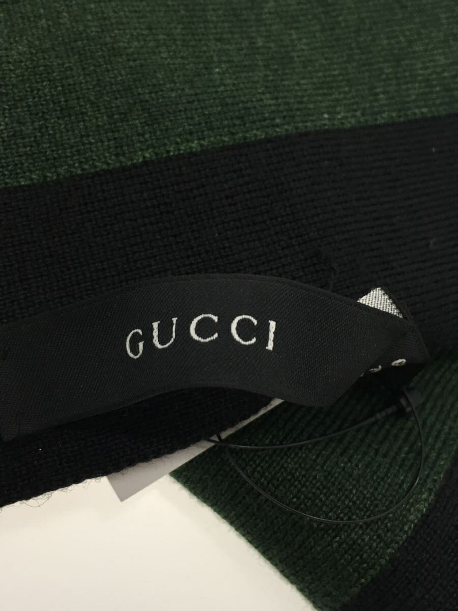 【中古】GUCCI◆マフラー/ウール/GRN/ストライプ/メンズ【服飾雑貨他】 2