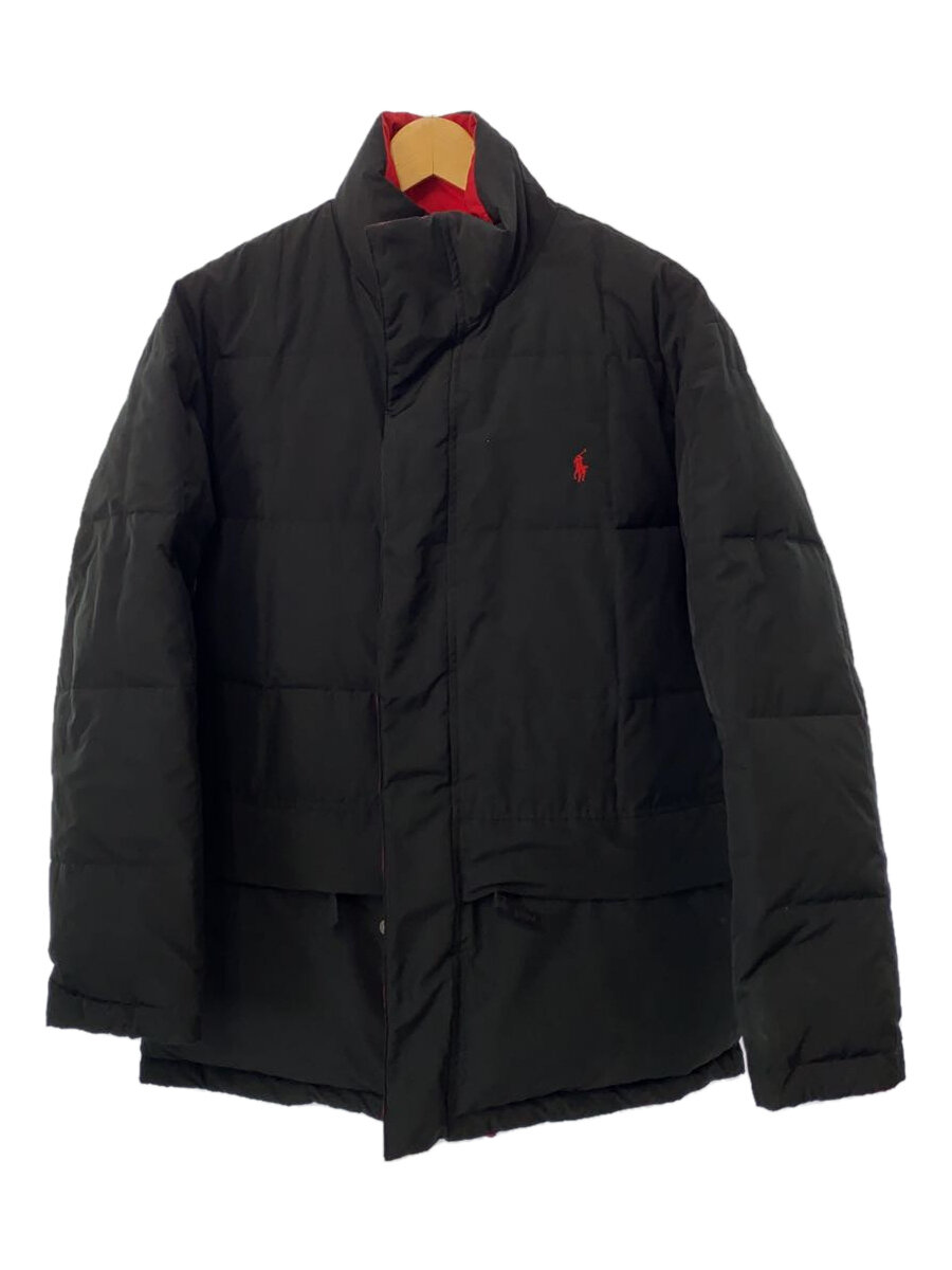 【中古】POLO RALPH LAUREN◆90s/リバーシブル/ダウンジャケット/M/ポリエステル/BLK【メンズウェア】