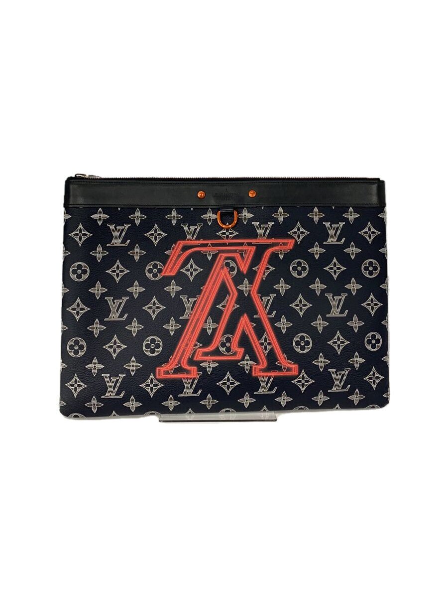 【中古】LOUIS VUITTON◆ポシェット・アポロ_モノグラム・インク_NVY/PVC/NVY/総柄【バッグ】