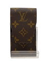 【中古】LOUIS VUITTON◆エテュイ・シガレット_モノグラム・キャンバス_BRW/--/BRW/レディース【服飾雑貨他】