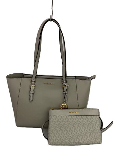 【中古】MICHAEL KORS◆3点セット/トートバッグ/レザー/グレー/35R3GCFT3T【バッグ】 【中古】MICHAEL KORS◆3点セット/トートバッグ/レザー/グレー/35R3GCFT3T【バッグ】