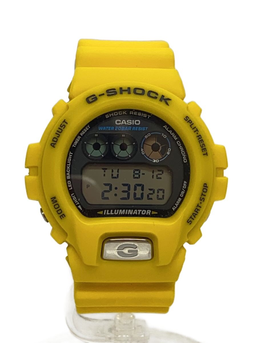 【中古】CASIO◆クォーツ腕時計_G-SHOCK/デジタル/ラバー/BLK/YLW【服飾雑貨他】