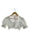 【中古】noir kei ninomiya◆半袖ブラウス/S/コットン/ホワイト/無地/3I-B002/AD2021【レディースウェア】
