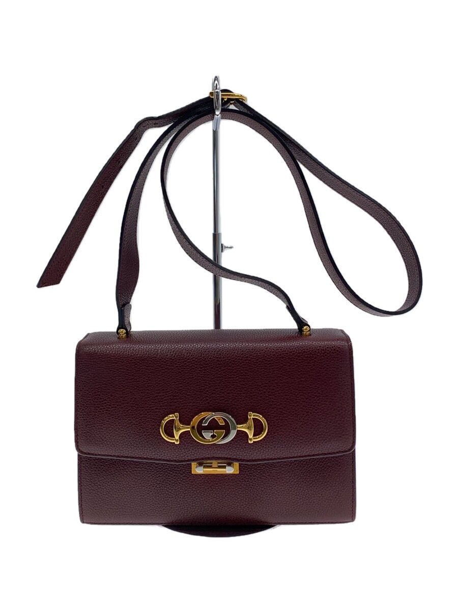 【中古】GUCCI◆ショルダーバッグ_ズゥミ/レザー/BRD【バッグ】