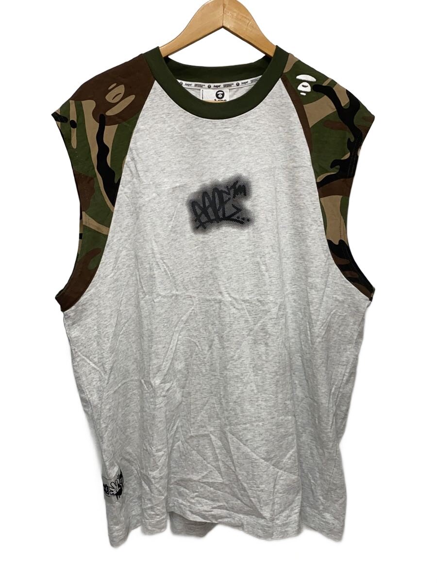 【中古】AAPE BY A BATHING APE◆タンクトップ/XL/コットン/GRY/AAPTKM1668XAO【メンズウェア】