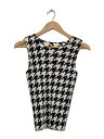 【中古】PLEATS PLEASE ISSEY MIYAKE◆キャミソール・タンクトップ/3/ポリエステル/WHT/千鳥格子/PP41-JK616【レディースウ...