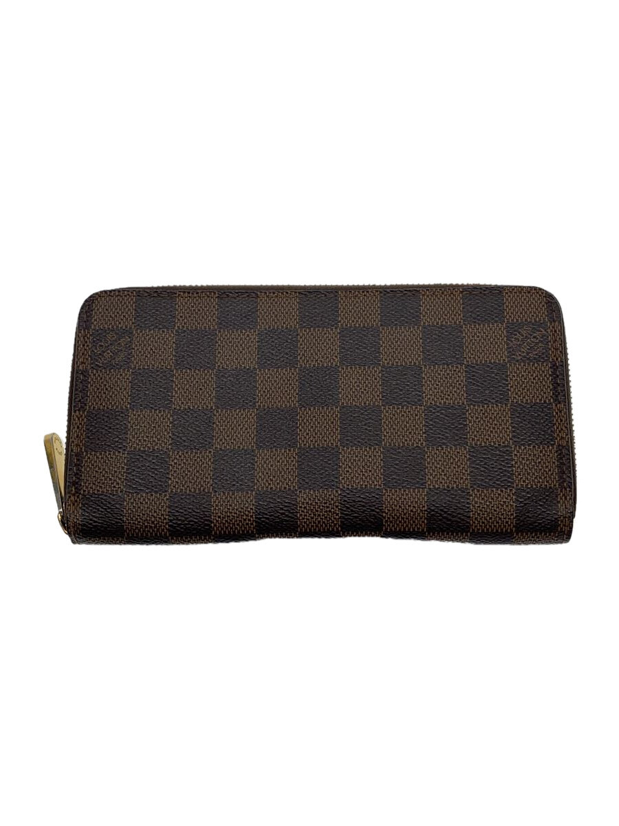 【中古】LOUIS VUITTON◆1)ジッピー・ウォレット_ダミエ・エベヌ_BRW/PVC/BRW/メンズ【服飾雑貨他】